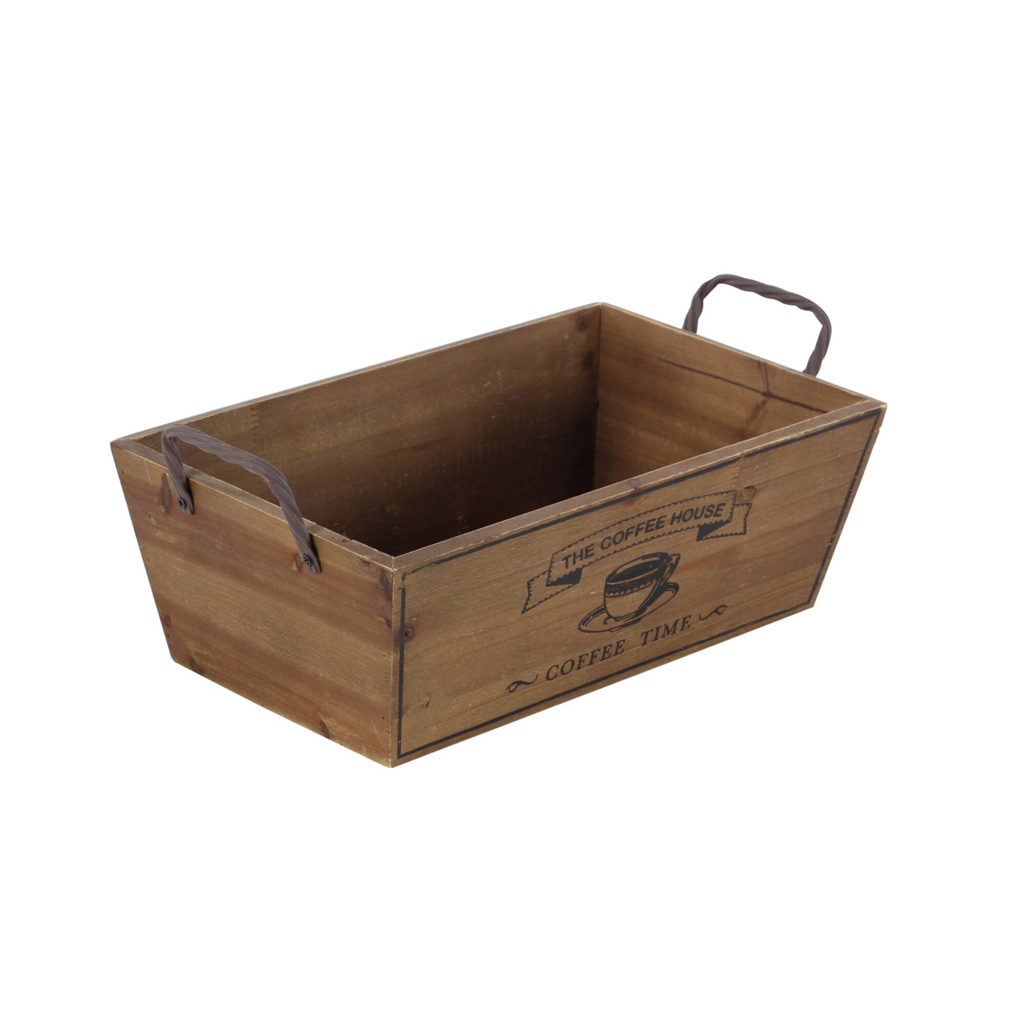 Natural Brown Wood Farmhouse Tray Set